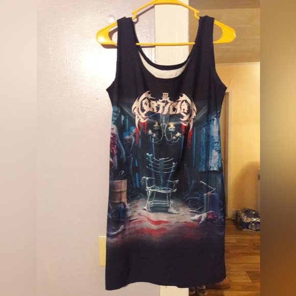 Mortician heavy metal black metal Babe goth dress woman's medium - Picture 2 of 6